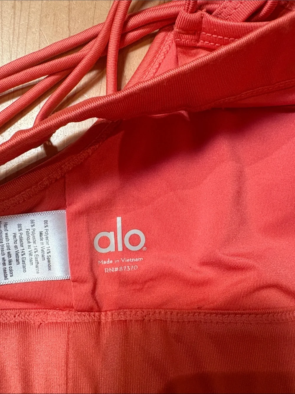 ALO. Med Coral Strappy Bralette